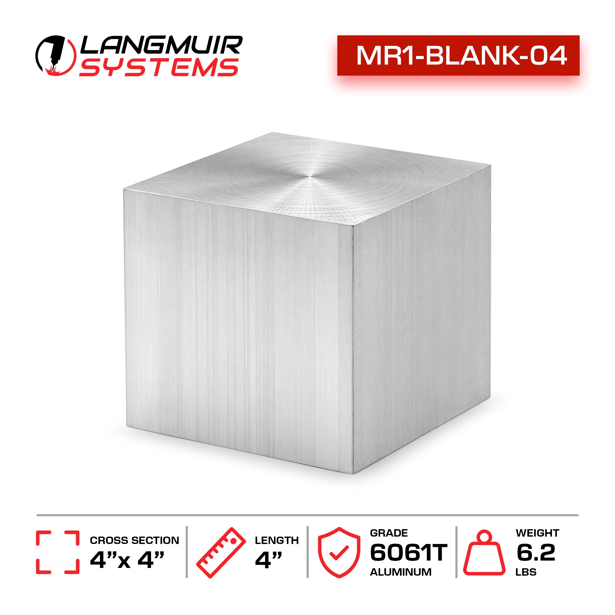 4"x4"x4" 6061-T6 Aluminum Billet