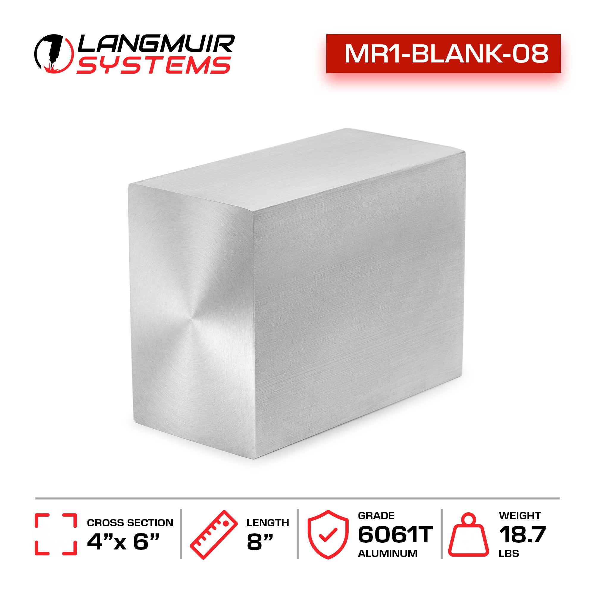 8"x4"x6" 6061-T6 Aluminum Billet