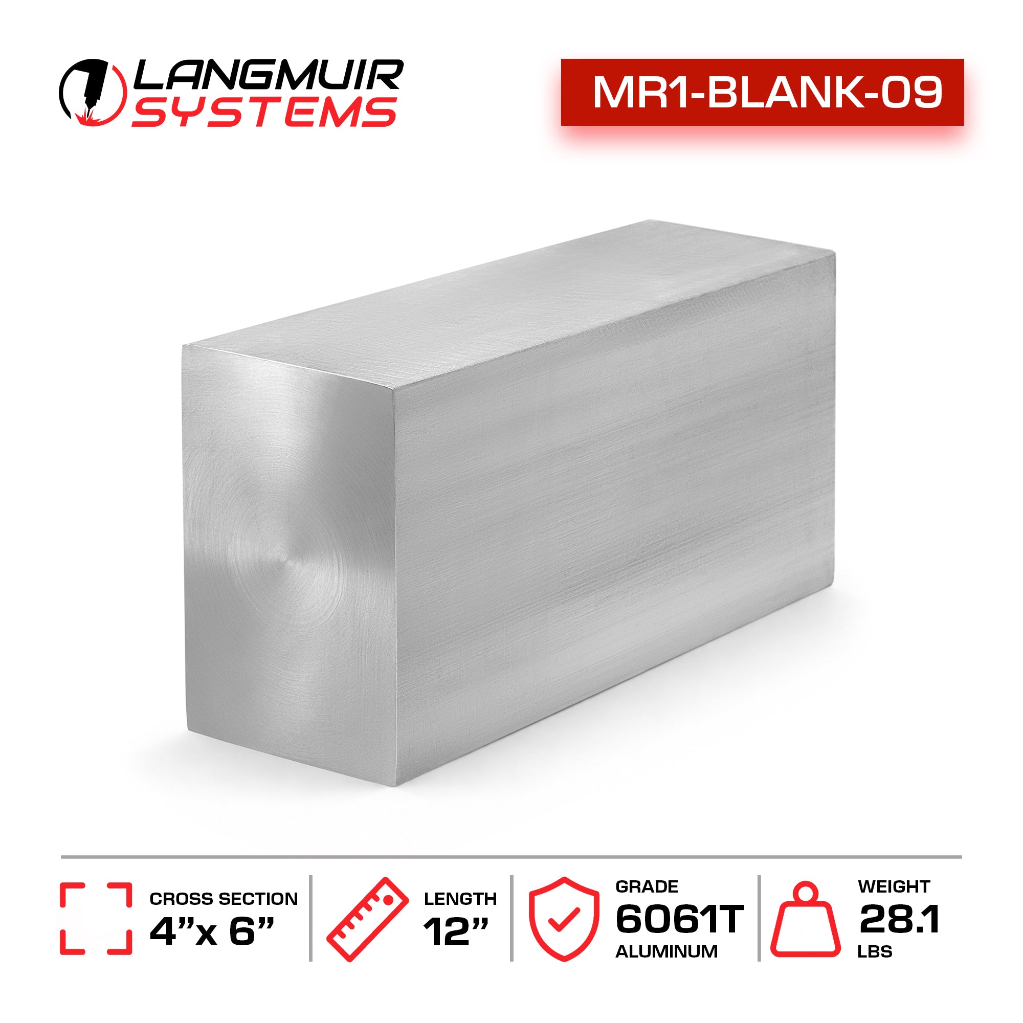 12"x4"x6" 6061-T6 Aluminum Billet