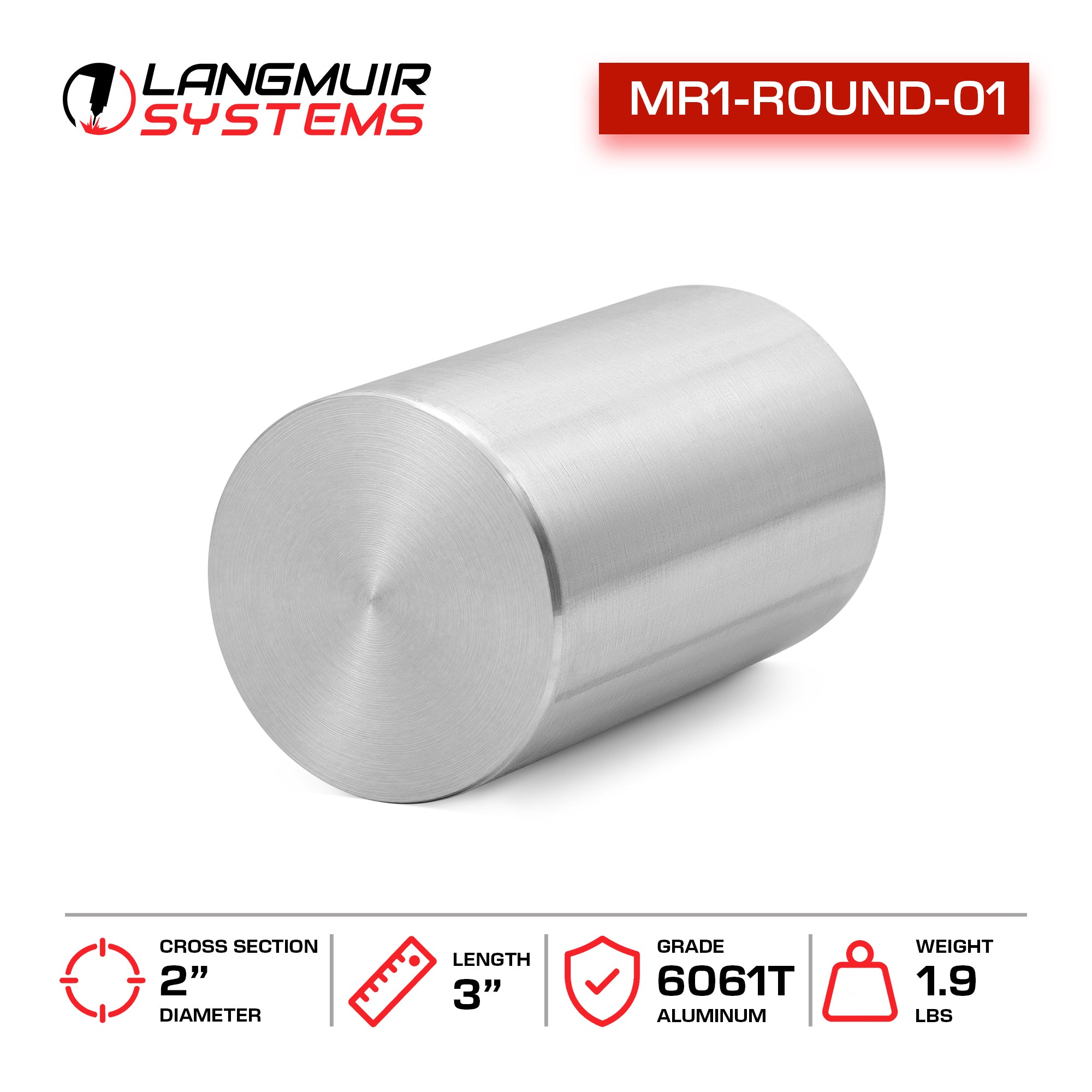 2"x3" 6061-T6 Aluminum Round Stock